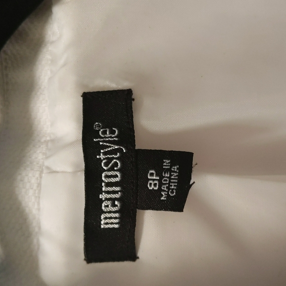 White 3/4 sleeve peplum Blazer - Picture 7 of 9